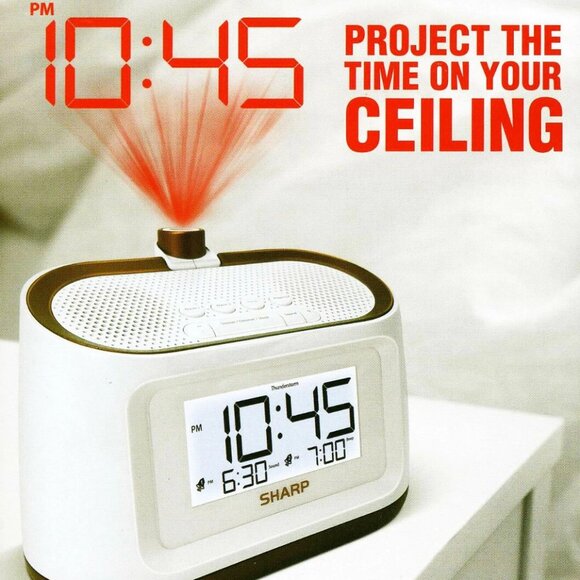 Sharp PROJECTION ALARM CLOCK with 8 SOOTHING SLEEP SOUNDS & DUAL ALARM Ceiling - Picture 7 of 12